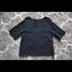 Black quarter sleeve block shirt - never worn!
